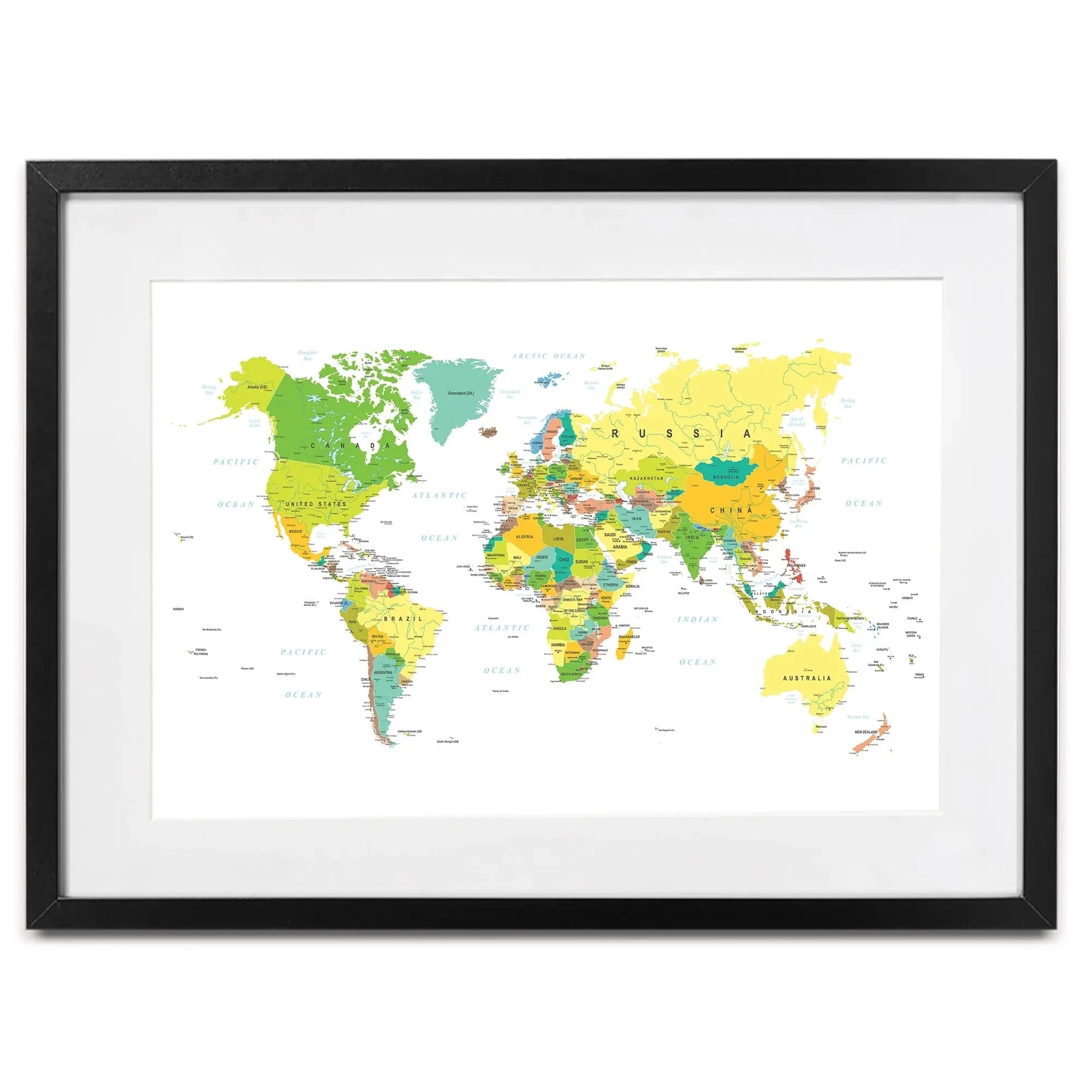 World Map Framed Art Print World Map Framed Art Print wall art product H Goossens