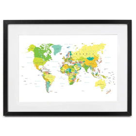 World Map Framed Art Print World Map Framed Art Print wall art product H Goossens