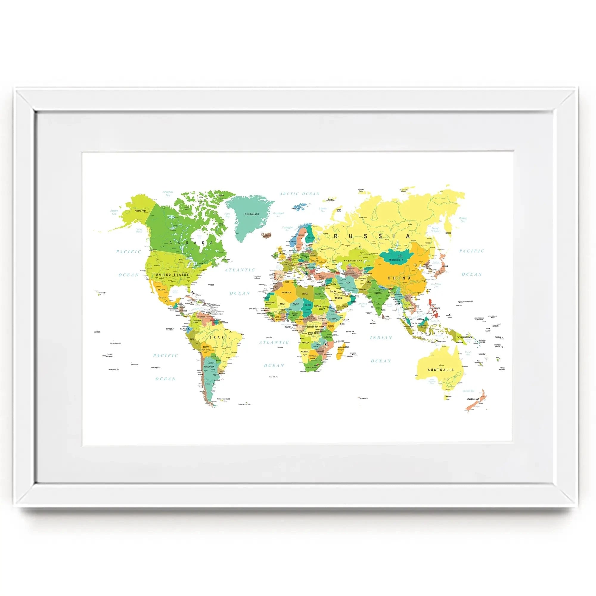 World Map Framed Art Print World Map Framed Art Print wall art product H Goossens