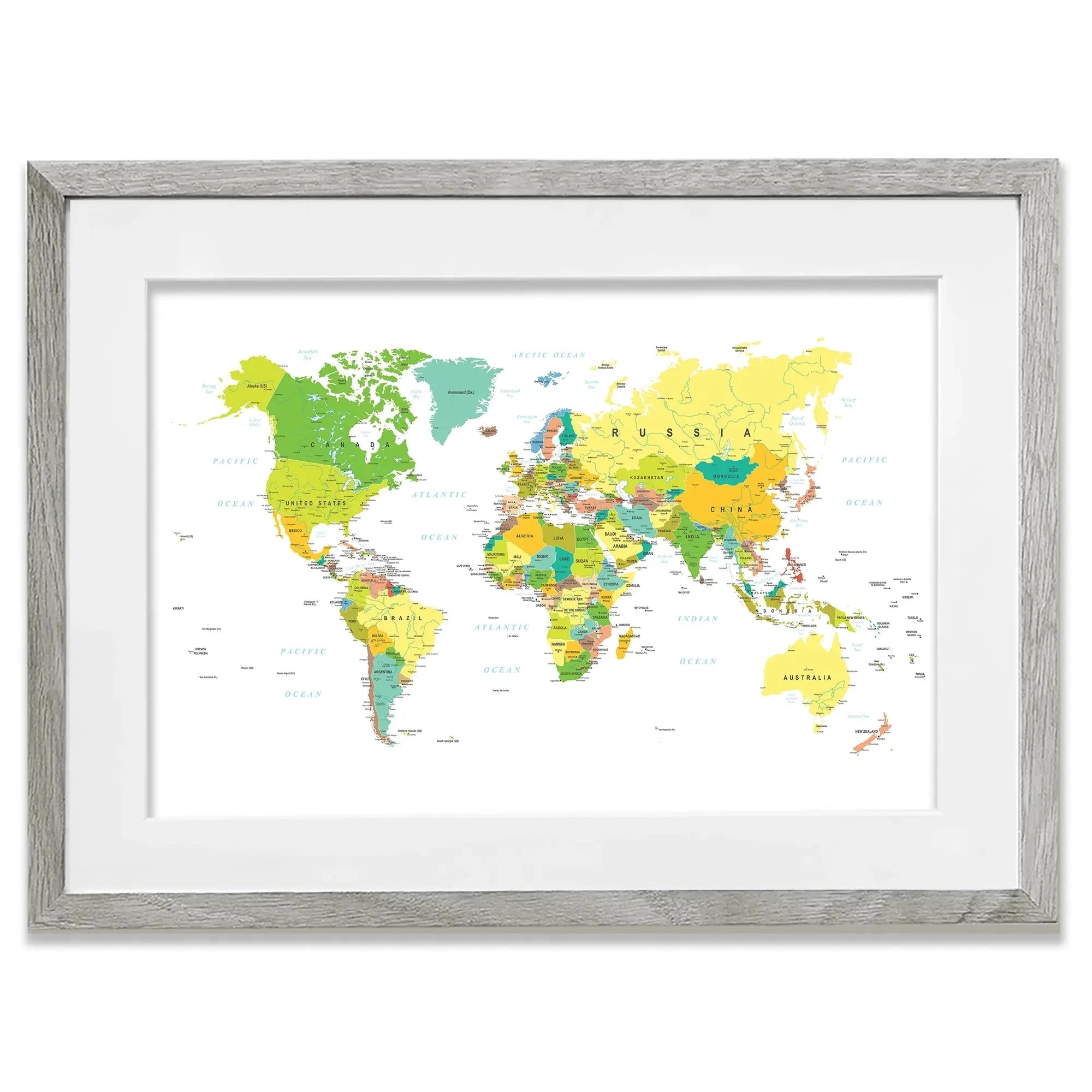 World Map Framed Art Print World Map Framed Art Print wall art product H Goossens