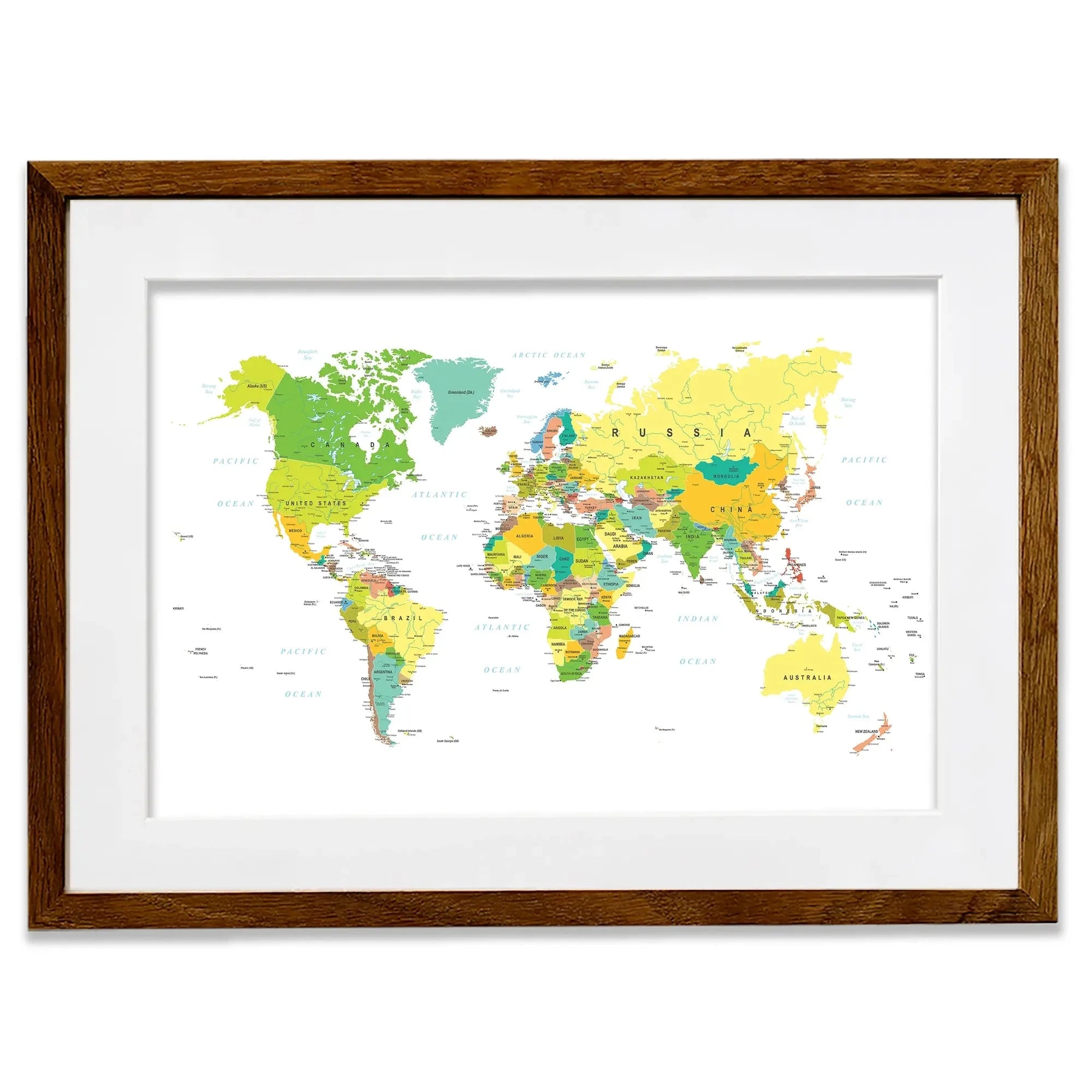 World Map Framed Art Print World Map Framed Art Print wall art product H Goossens