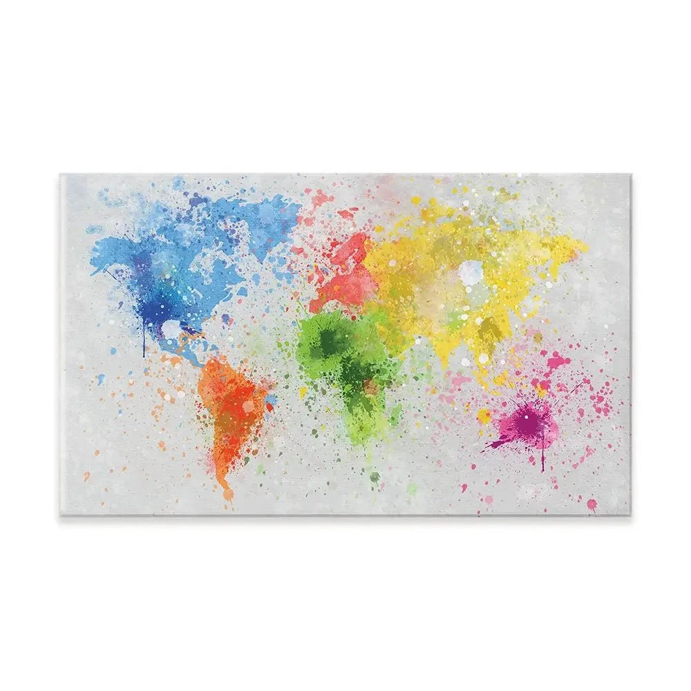 World Map Paint Splash Canvas Print World Map Paint Splash Canvas Print wall art product Lightman4289 / Shutterstock