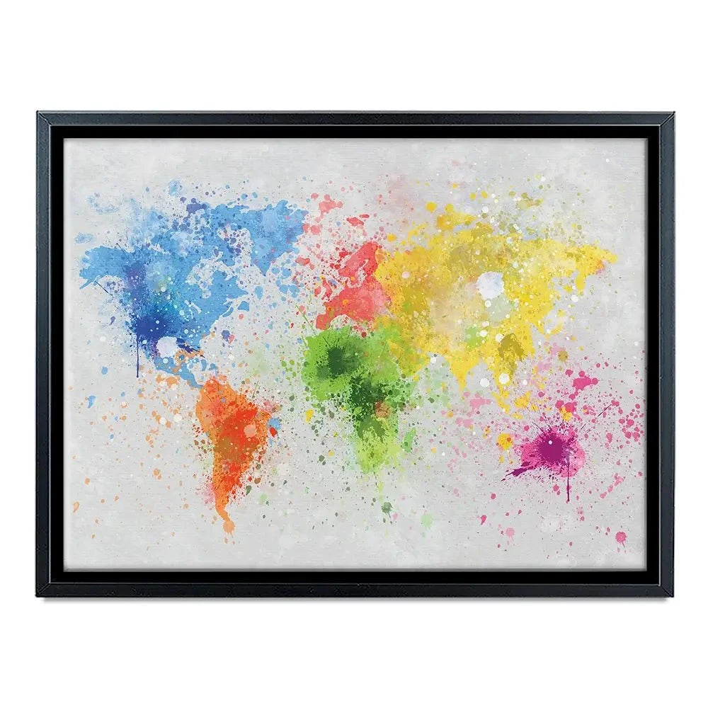 World Map Paint Splash Canvas Print World Map Paint Splash Canvas Print wall art product Lightman4289 / Shutterstock