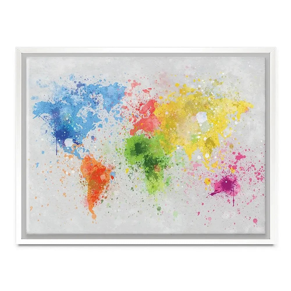 World Map Paint Splash Canvas Print World Map Paint Splash Canvas Print wall art product Lightman4289 / Shutterstock