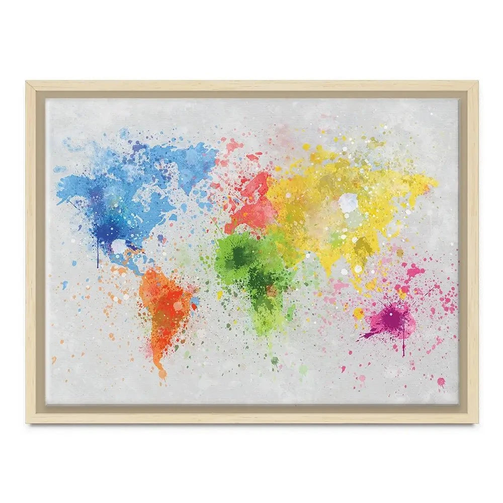 World Map Paint Splash Canvas Print World Map Paint Splash Canvas Print wall art product Lightman4289 / Shutterstock