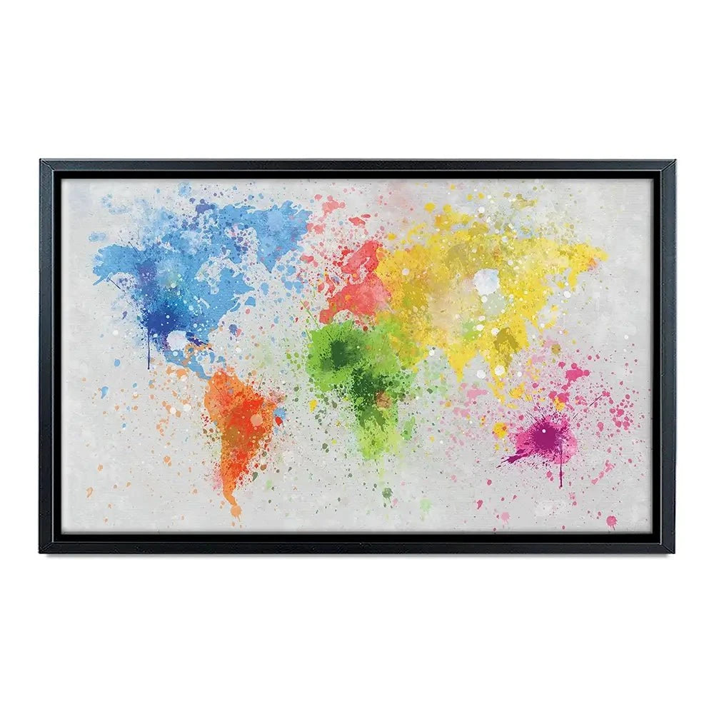 World Map Paint Splash Canvas Print World Map Paint Splash Canvas Print wall art product Lightman4289 / Shutterstock