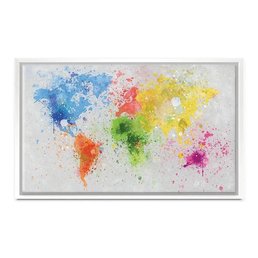 World Map Paint Splash Canvas Print World Map Paint Splash Canvas Print wall art product Lightman4289 / Shutterstock