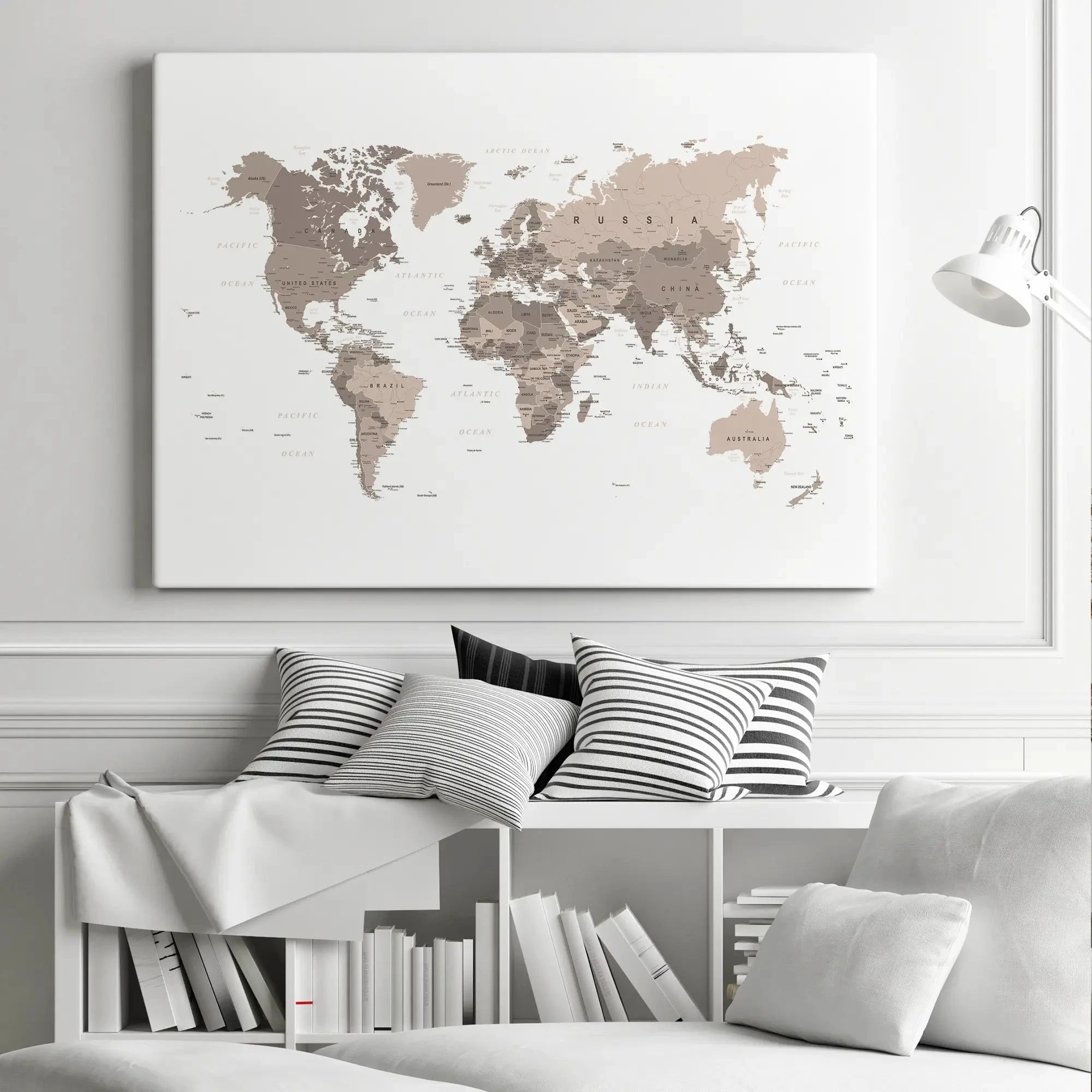 World Map Sepia Canvas Print World Map Sepia Canvas Print wall art product H Goossens
