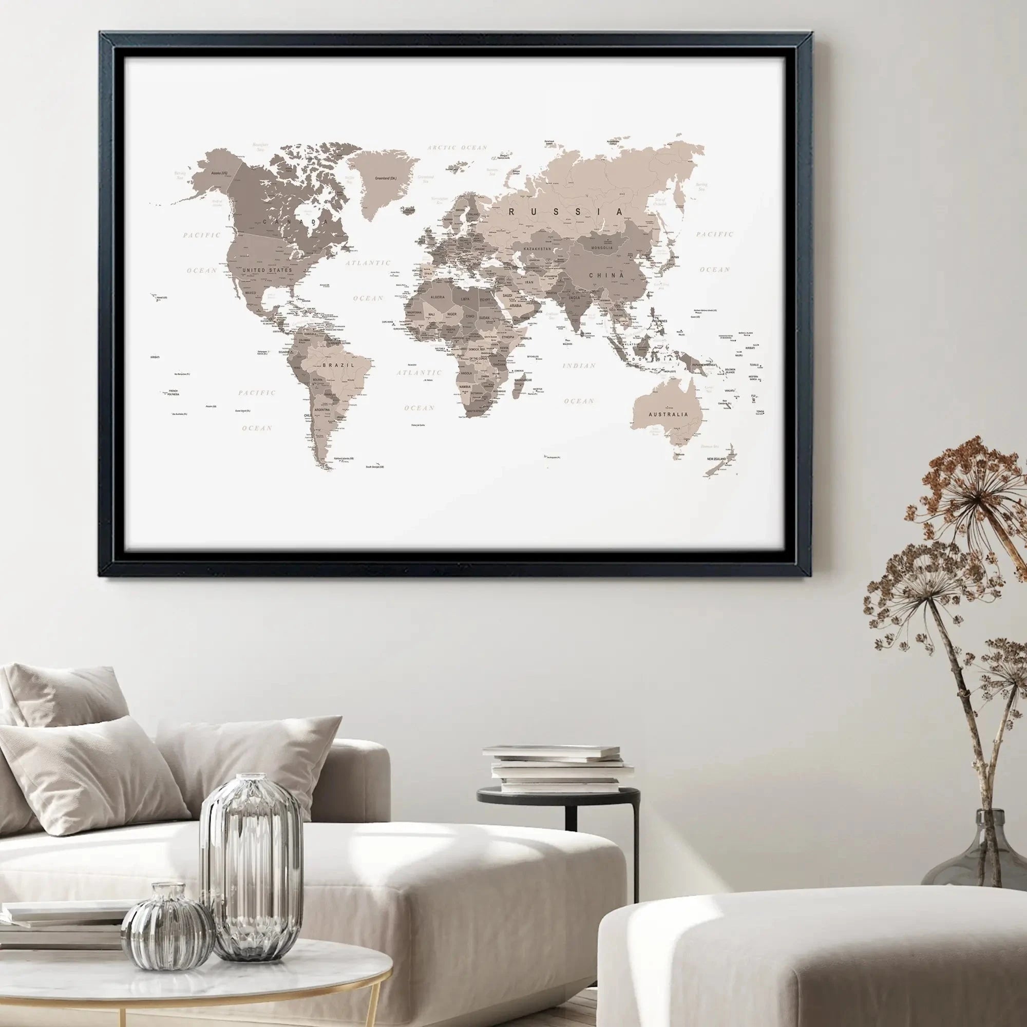 World Map Sepia Canvas Print World Map Sepia Canvas Print wall art product H Goossens