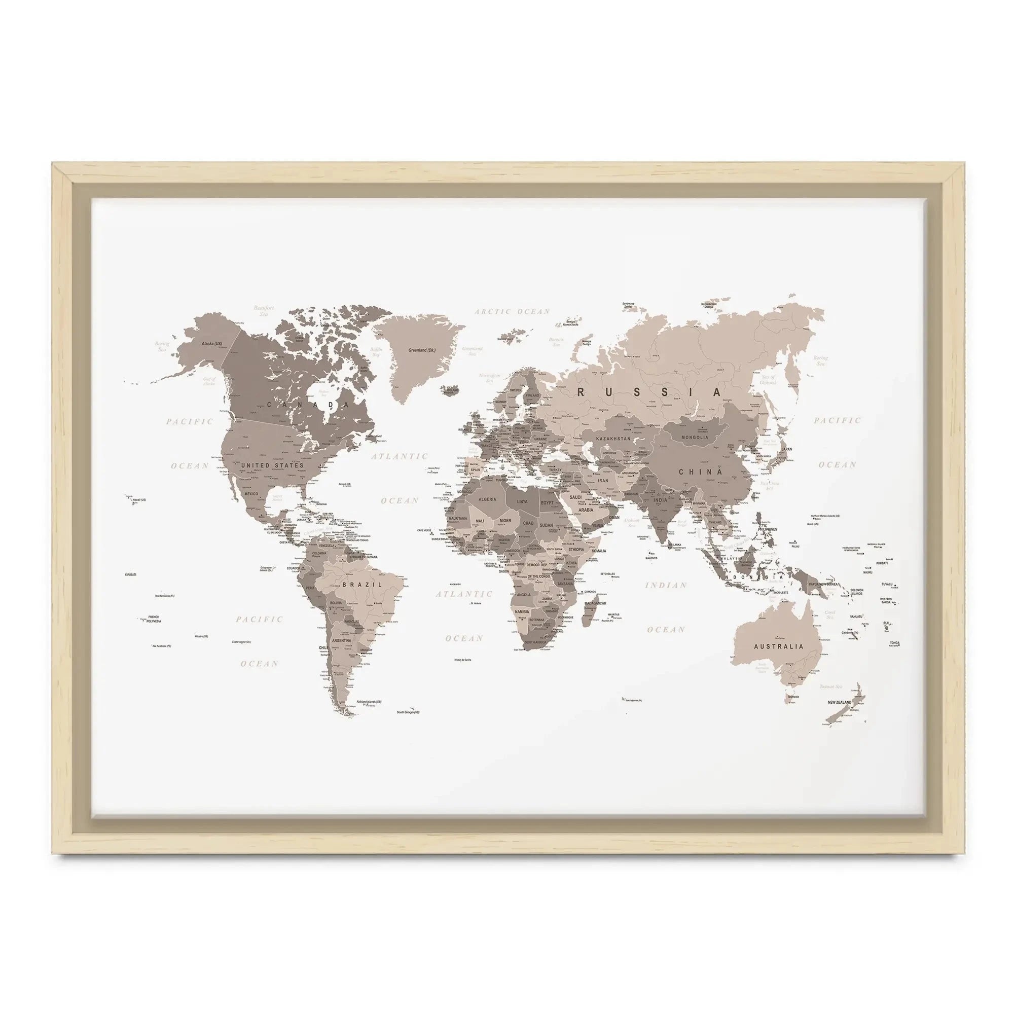World Map Sepia Canvas Print World Map Sepia Canvas Print wall art product H Goossens