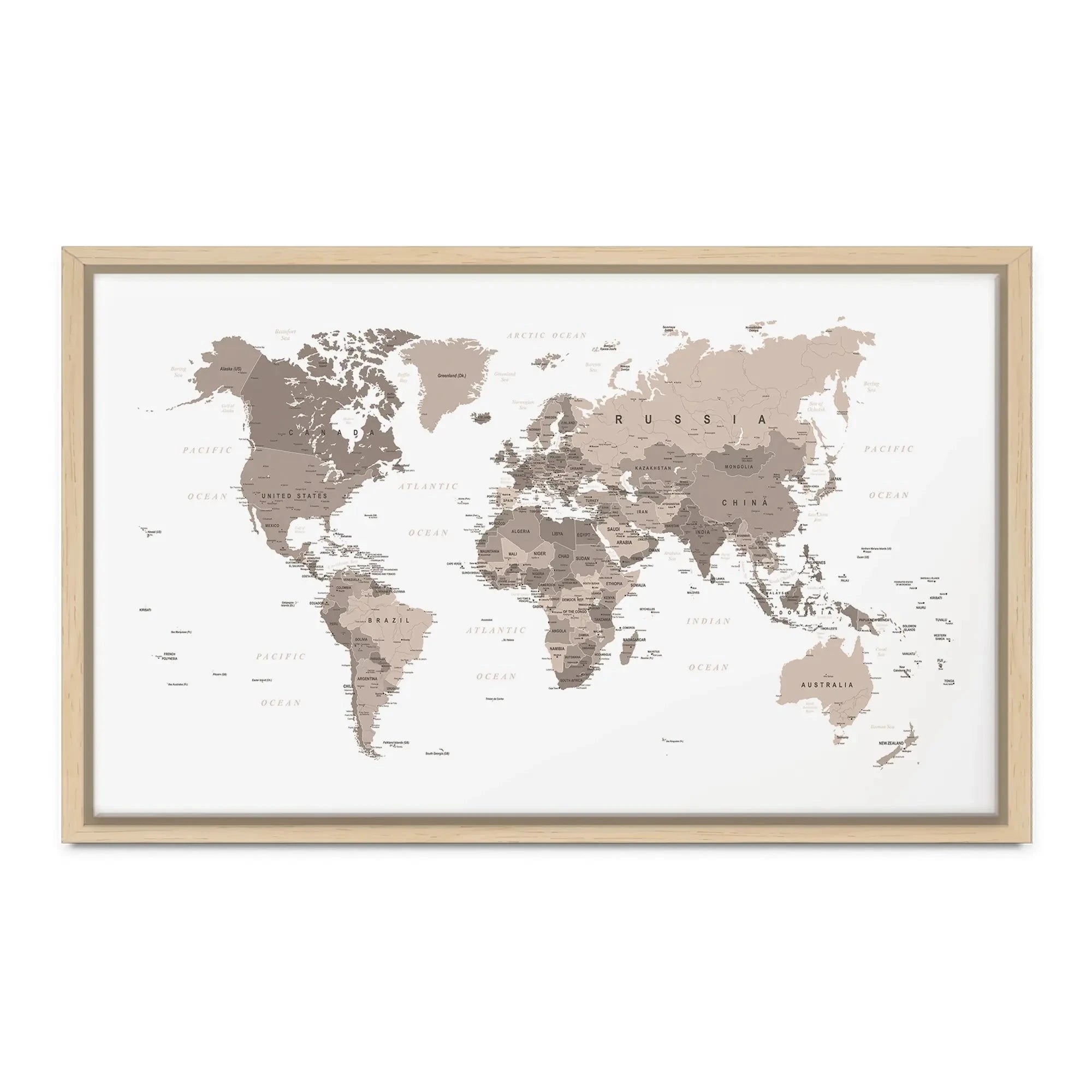 World Map Sepia Canvas Print World Map Sepia Canvas Print wall art product H Goossens