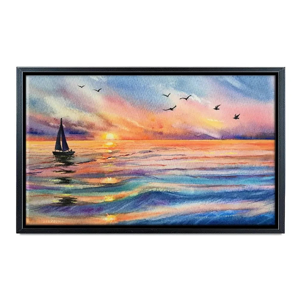 Yacht At Sunset Canvas Print Yacht At Sunset Canvas Print wall art product EL_Art / Shutterstock