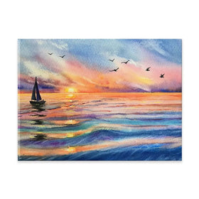Yacht At Sunset Canvas Print Yacht At Sunset Canvas Print wall art product EL_Art / Shutterstock
