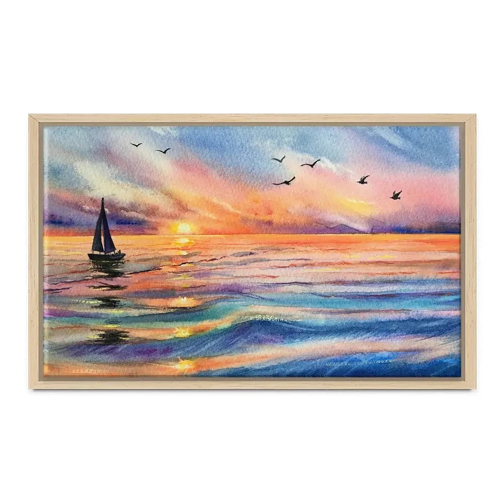 Yacht At Sunset Canvas Print Yacht At Sunset Canvas Print wall art product EL_Art / Shutterstock