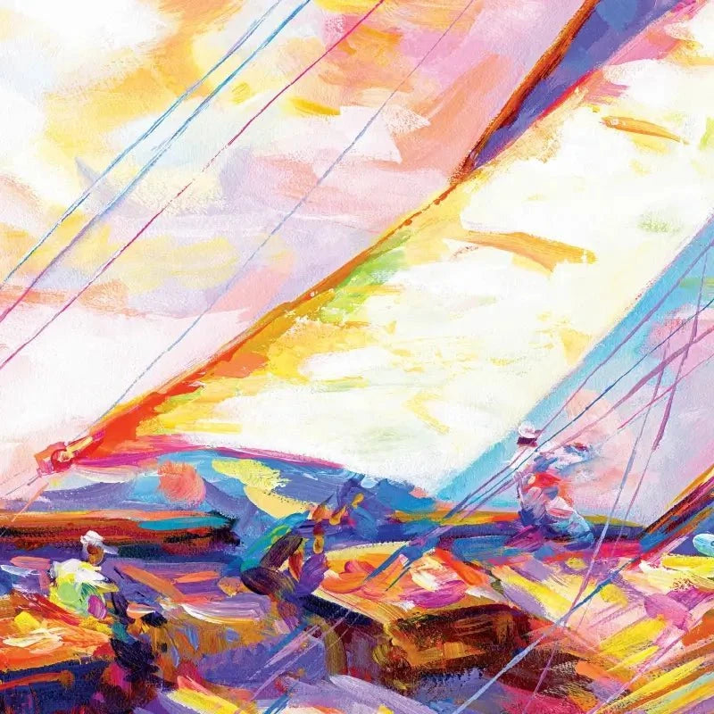 Yacht Sailing In A Race Art Print Yacht Sailing In A Race Art Print wall art product Leon Devenice