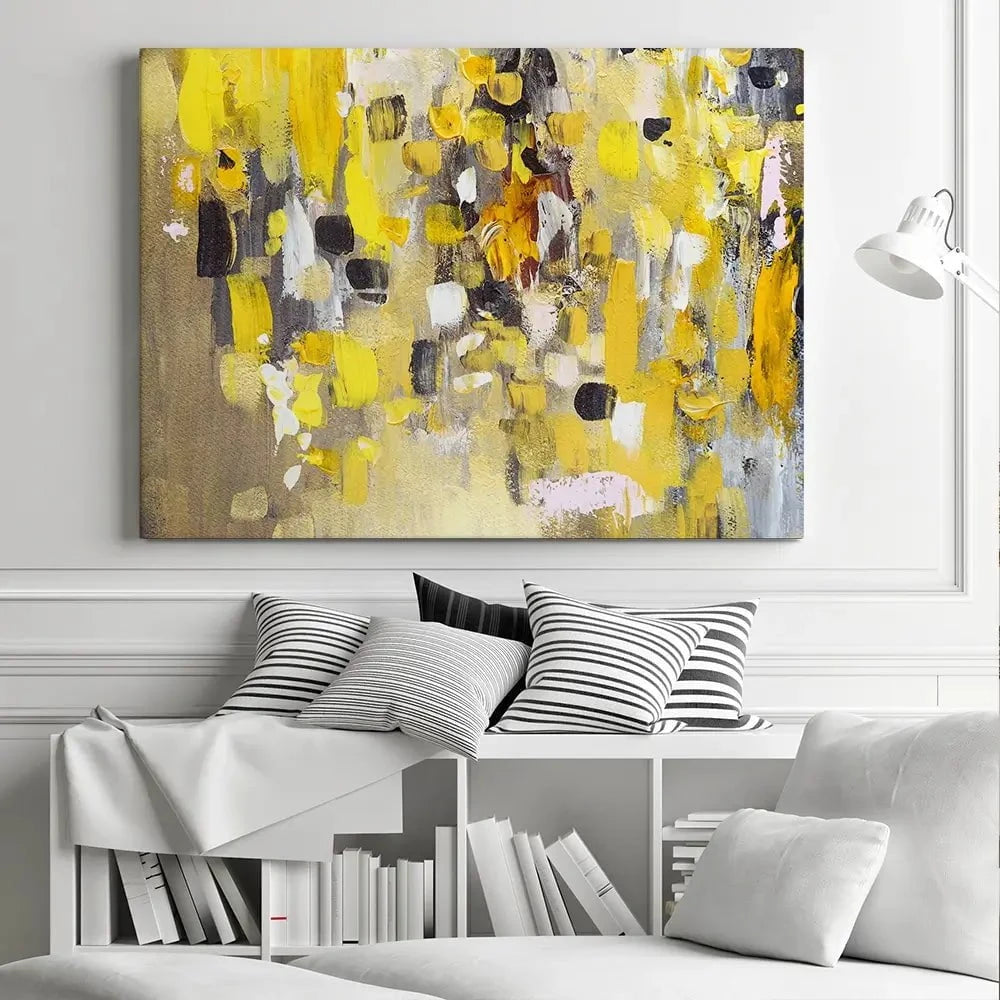 Yellow Abstract Canvas Print Yellow Abstract Canvas Print wall art product Anna Selina / Shutterstock