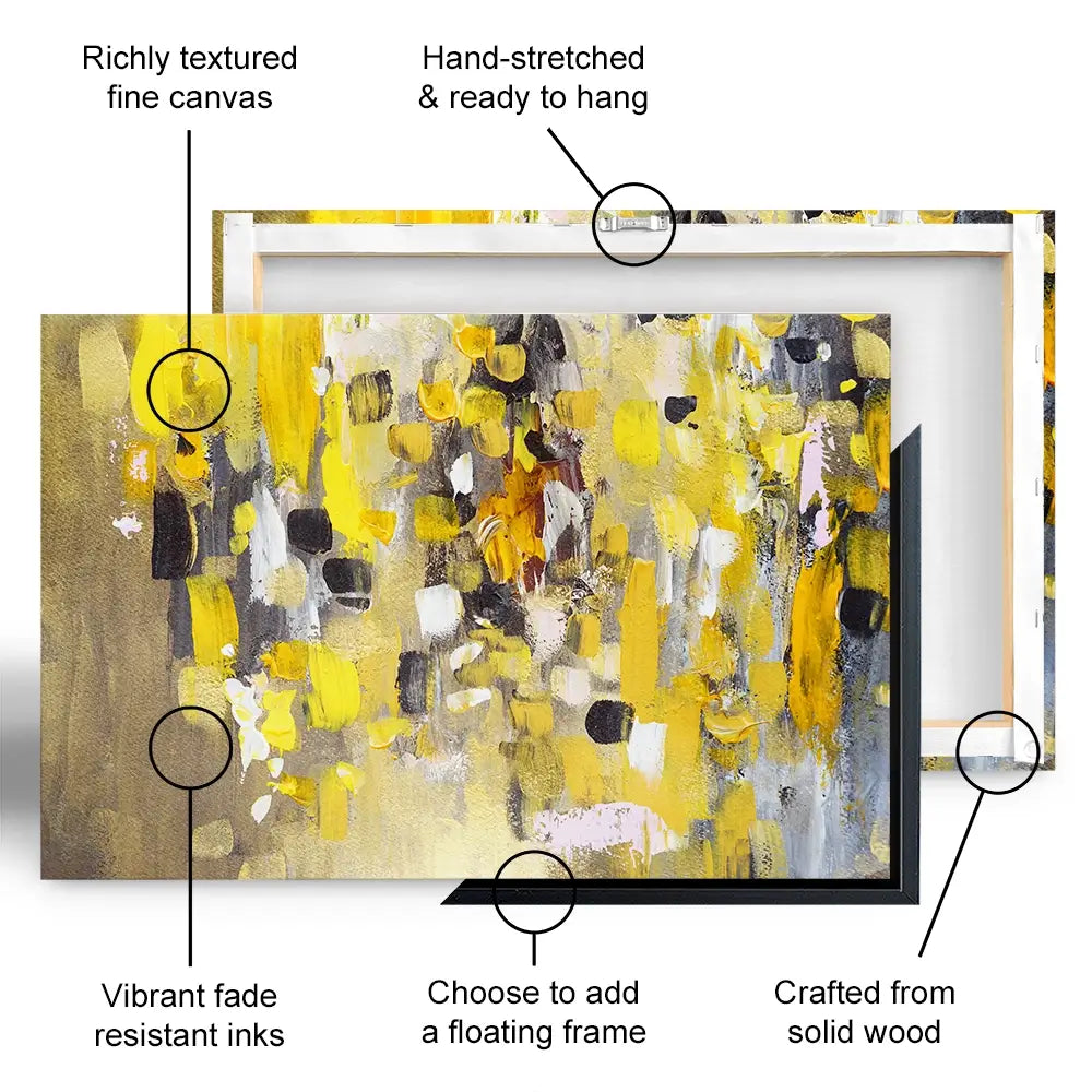 Yellow Abstract Canvas Print Yellow Abstract Canvas Print wall art product Anna Selina / Shutterstock