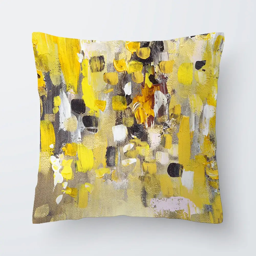 Yellow Abstract Cushion Yellow Abstract Cushion wall art product Anna Selina / Shutterstock