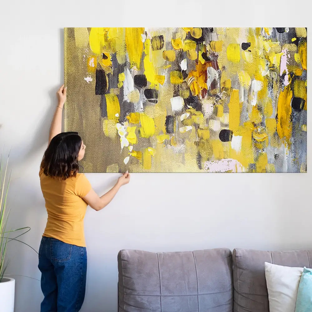 Yellow Abstract Oversized Canvas Print Yellow Abstract Oversized Canvas Print wall art product Art Print Shop