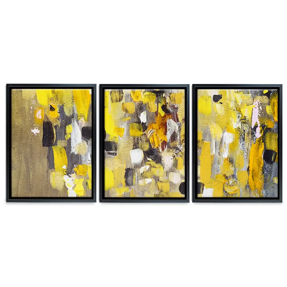 Yellow Abstract Trio Canvas Print Yellow Abstract Trio Canvas Print wall art product Anna Selina / Shutterstock