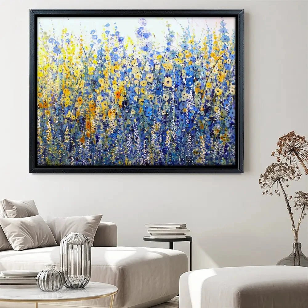 Yellow Blue Bloom Canvas Print Yellow Blue Bloom Canvas Print wall art product Tim O'Toole