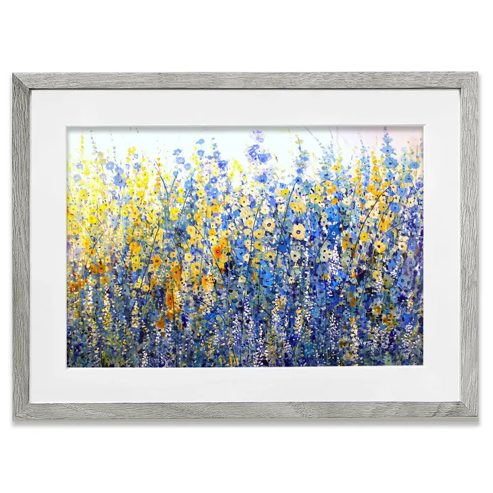 Yellow Blue Bloom Framed Art Print Yellow Blue Bloom Framed Art Print wall art product Tim O'Toole