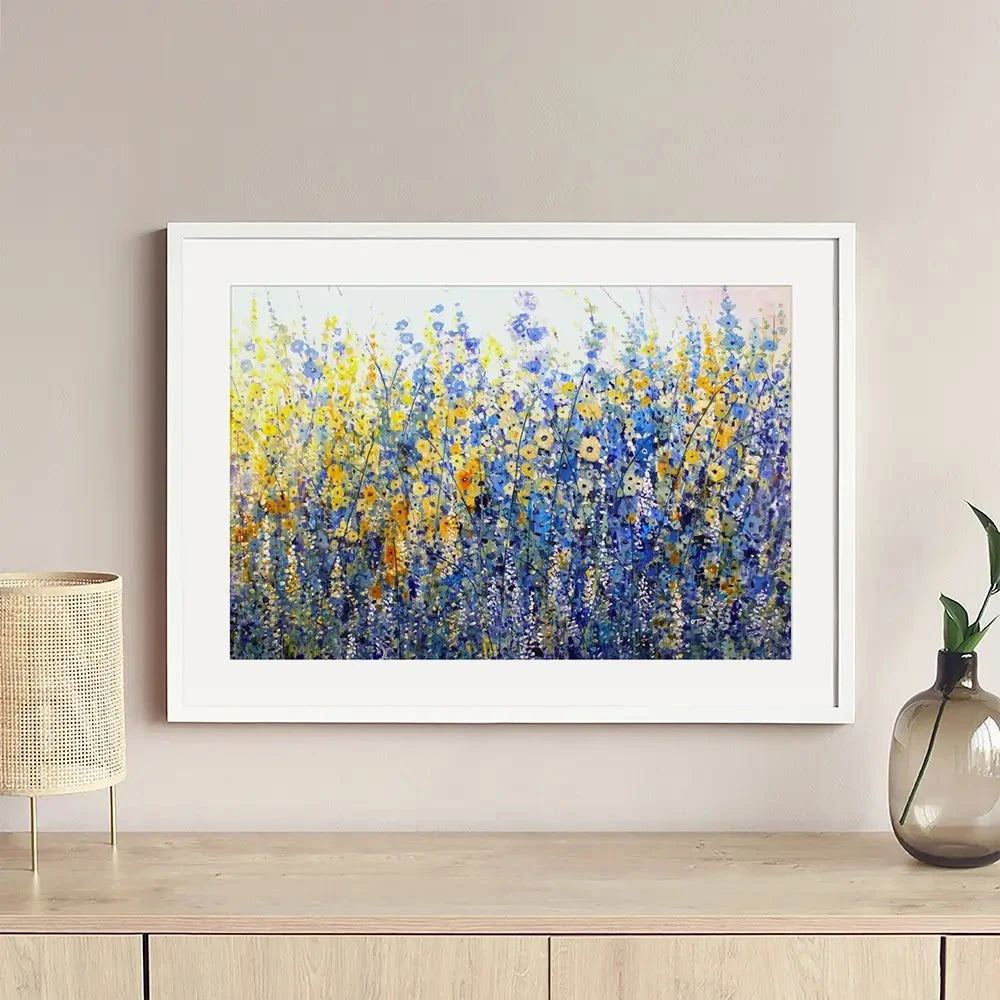 Yellow Blue Bloom Framed Art Print Yellow Blue Bloom Framed Art Print wall art product Tim O'Toole
