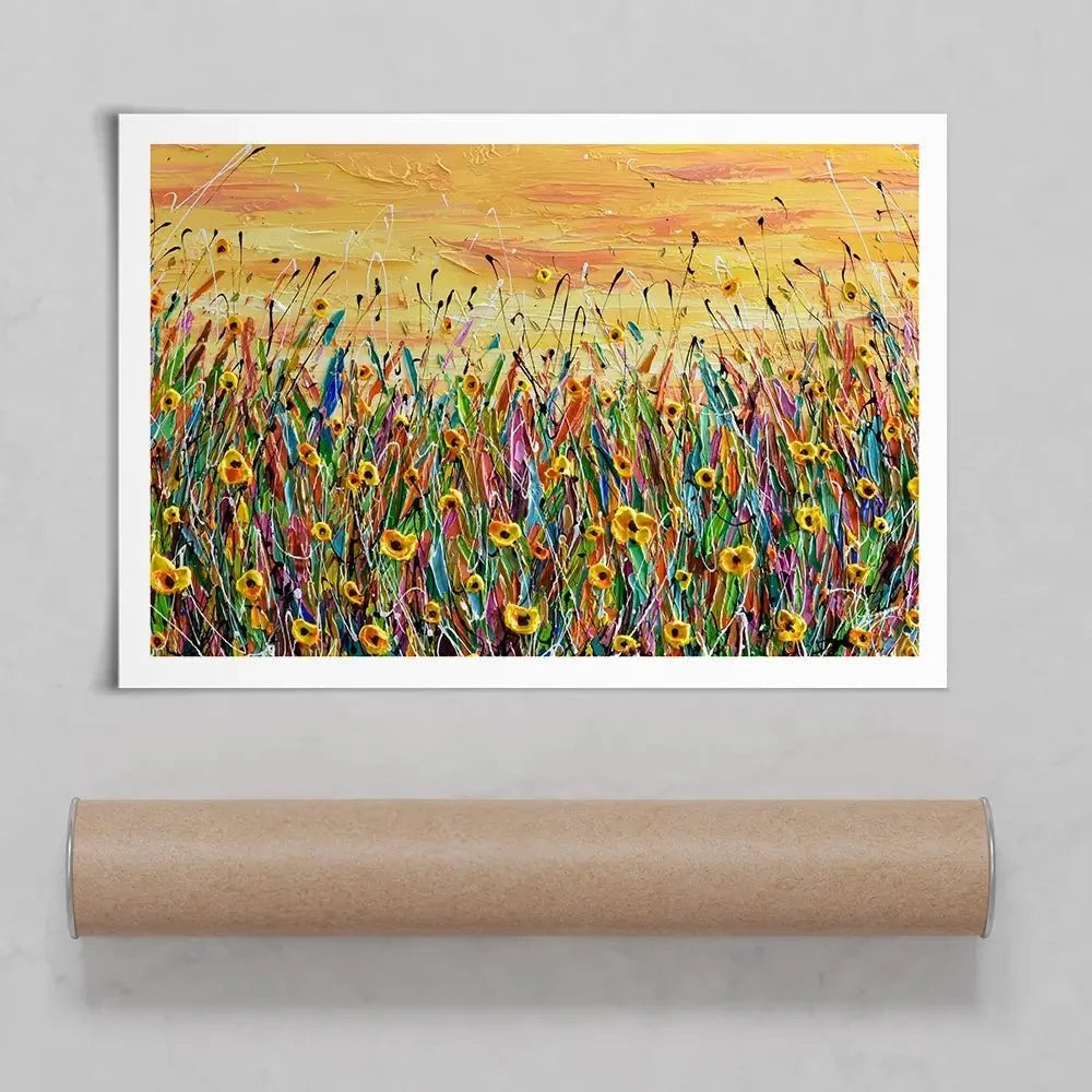 Yellow Floral Meadow Art Print Yellow Floral Meadow Art Print wall art product Olga Tkachyk