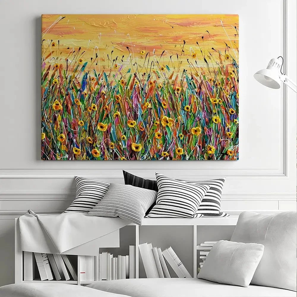 Yellow Floral Meadow Canvas Print Yellow Floral Meadow Canvas Print wall art product Olga Tkachyk