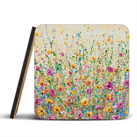 Yellow Meadow Coaster Set Yellow Meadow Coaster Set wall art product Olga Tkachyk