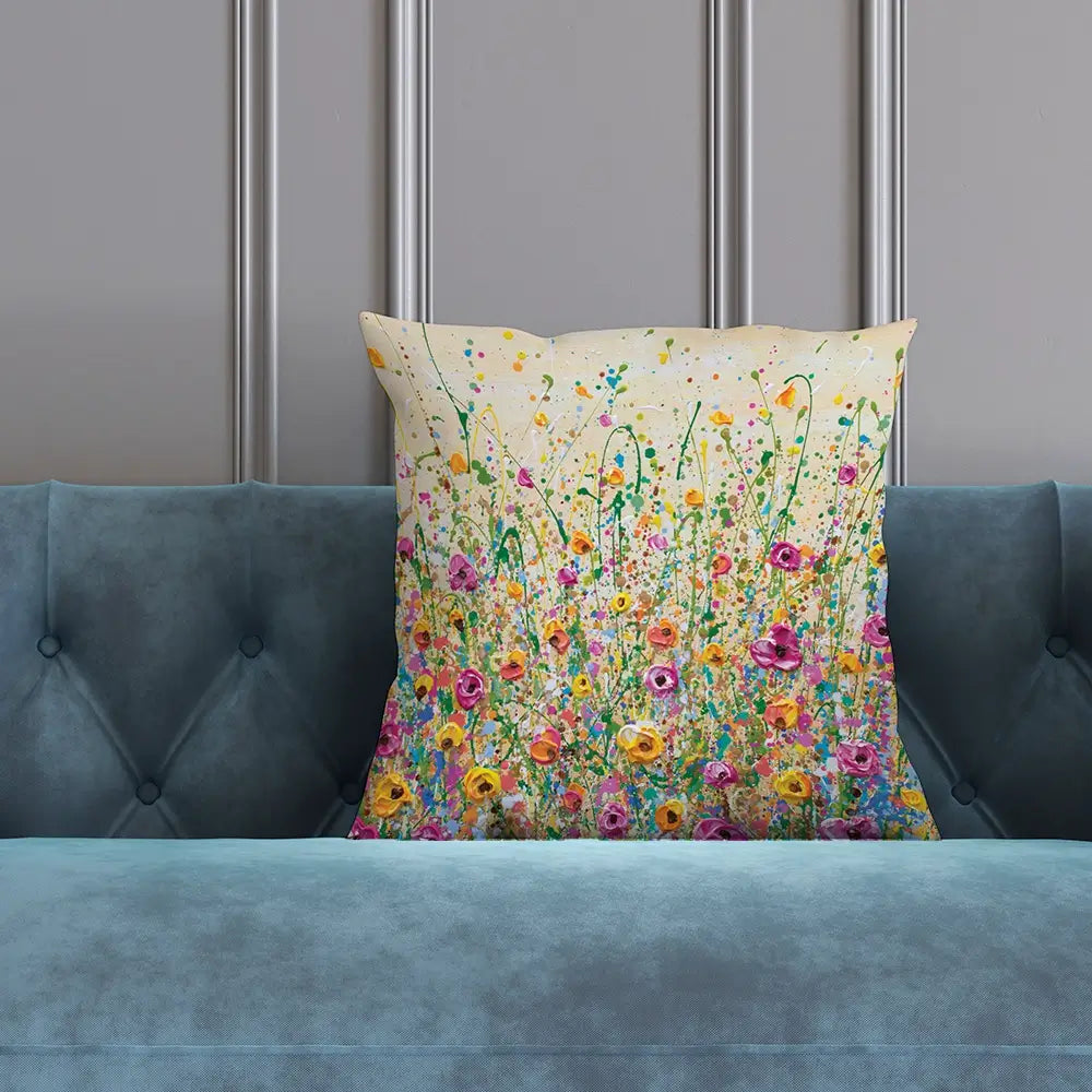 Yellow Meadow Cushion Yellow Meadow Cushion wall art product Olga Tkachyk