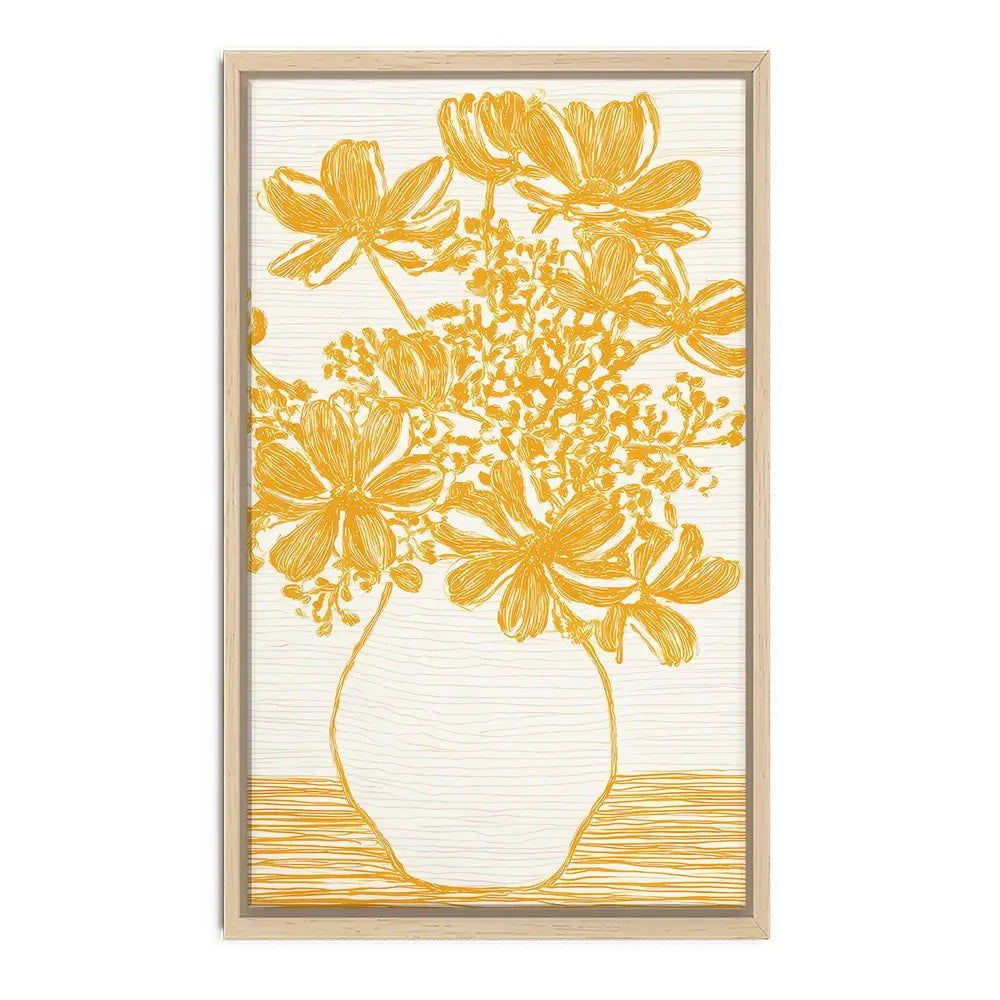 Yellow Vase Of Flowers Canvas Print Yellow Vase Of Flowers Canvas Print wall art product IAmHomeStudio