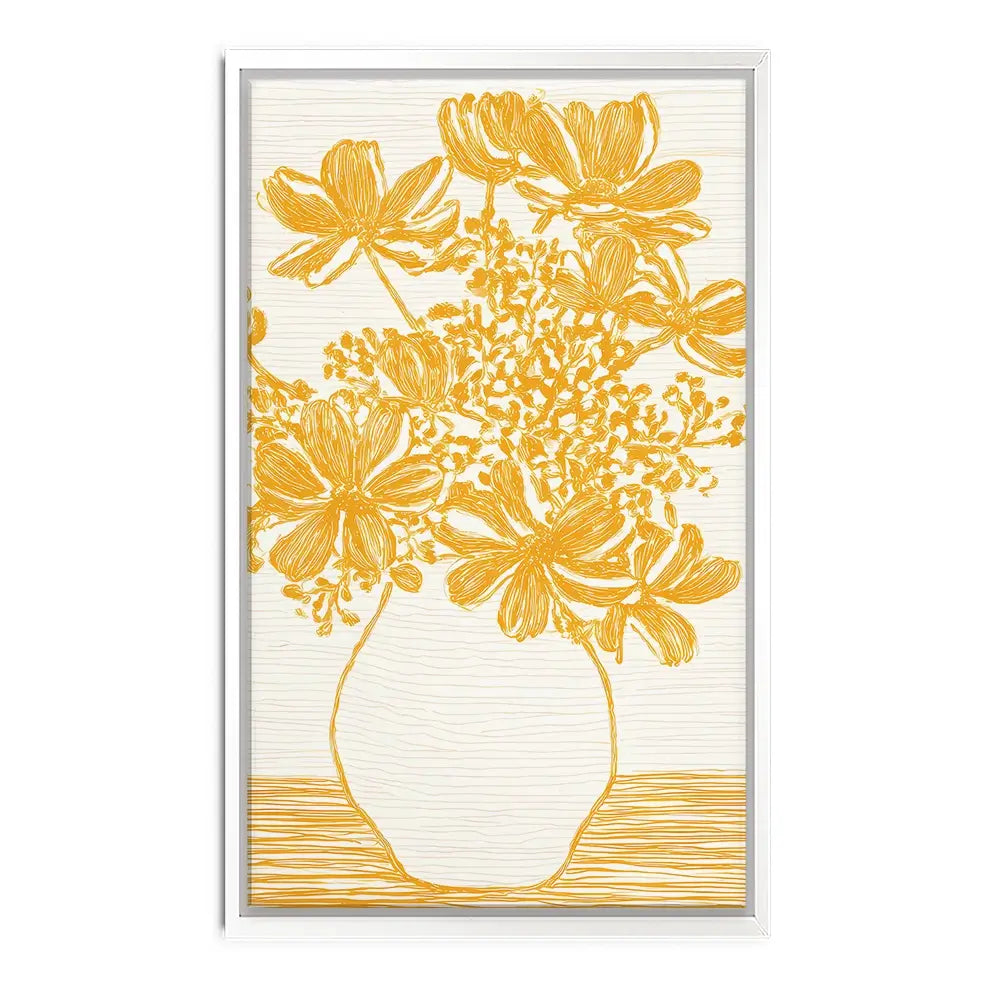 Yellow Vase Of Flowers Canvas Print Yellow Vase Of Flowers Canvas Print wall art product IAmHomeStudio