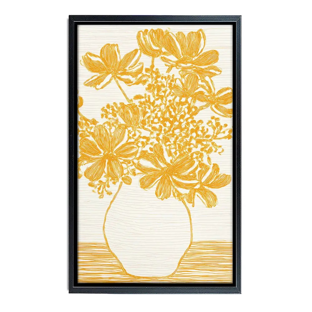 Yellow Vase Of Flowers Canvas Print Yellow Vase Of Flowers Canvas Print wall art product IAmHomeStudio