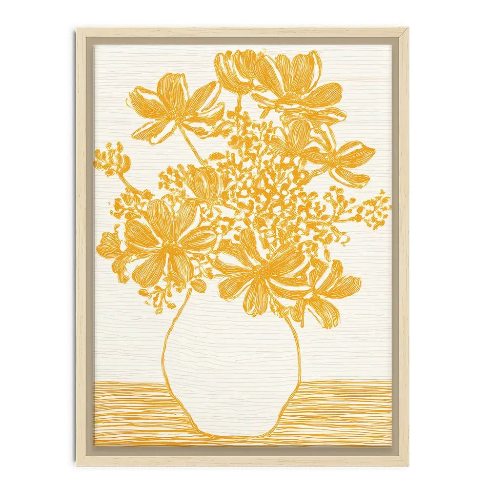 Yellow Vase Of Flowers Canvas Print Yellow Vase Of Flowers Canvas Print wall art product IAmHomeStudio