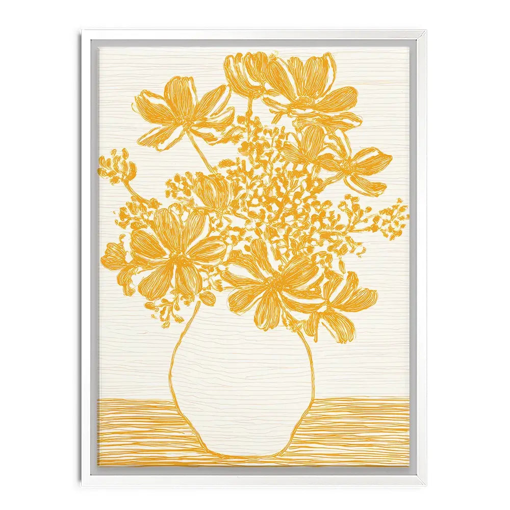 Yellow Vase Of Flowers Canvas Print Yellow Vase Of Flowers Canvas Print wall art product IAmHomeStudio