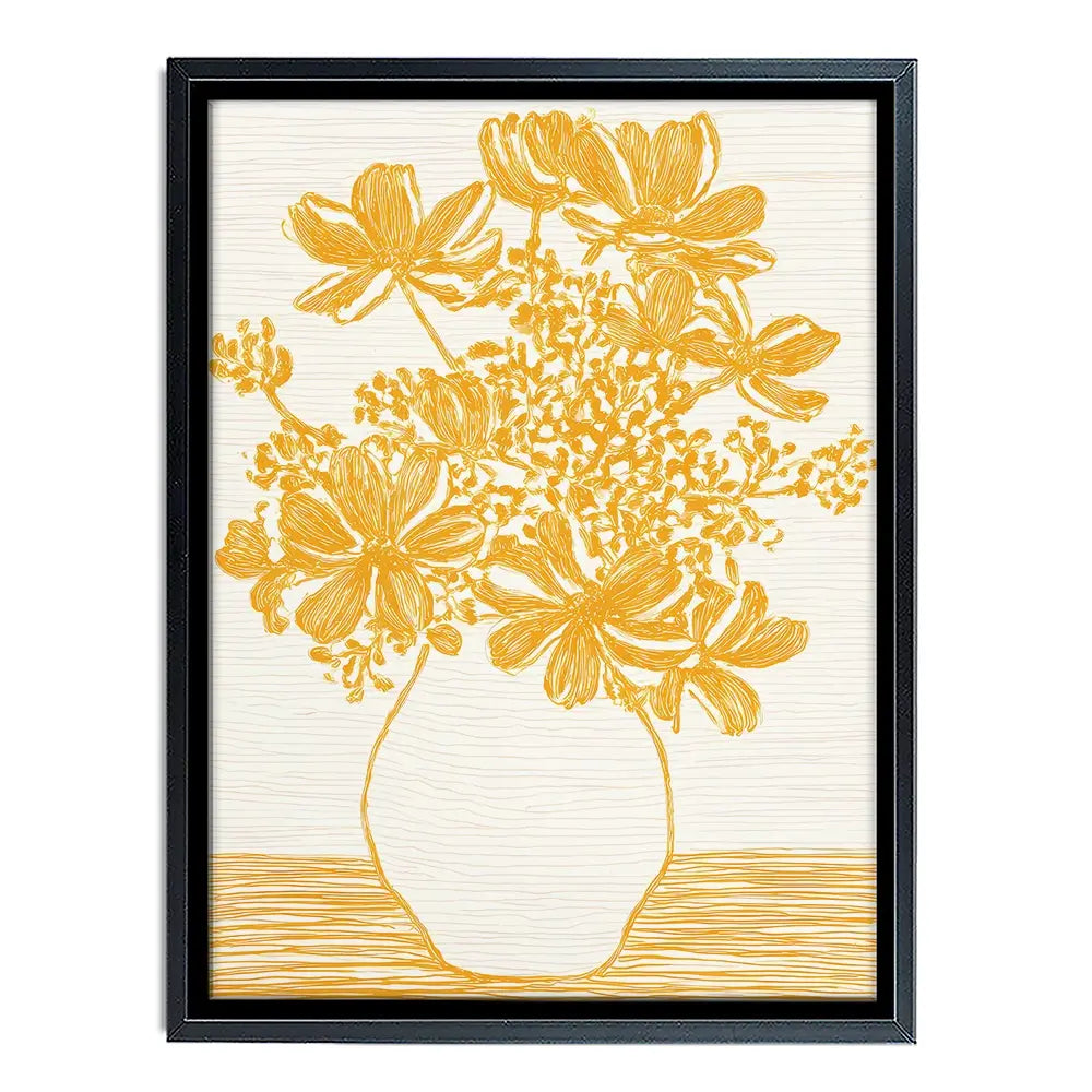 Yellow Vase Of Flowers Canvas Print Yellow Vase Of Flowers Canvas Print wall art product IAmHomeStudio