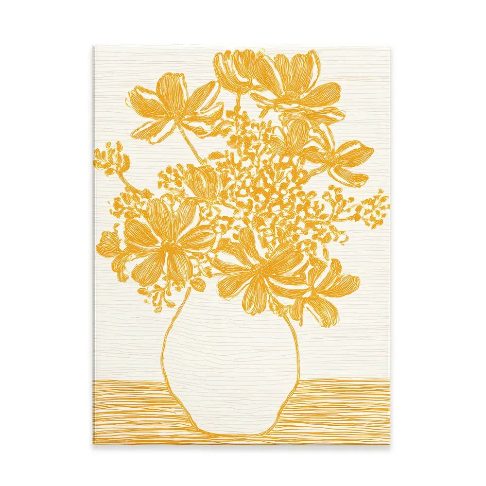 Yellow Vase Of Flowers Canvas Print Yellow Vase Of Flowers Canvas Print wall art product IAmHomeStudio