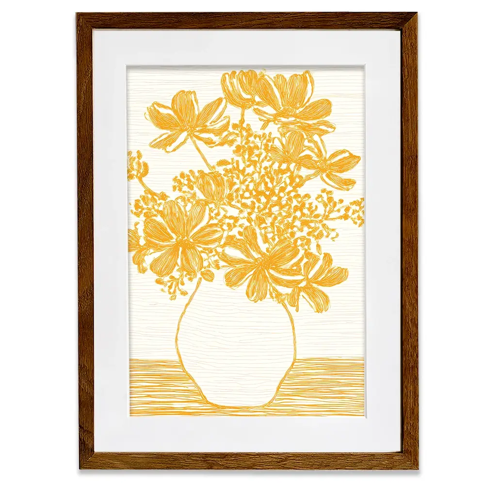 Yellow Vase Of Flowers Framed Art Print Yellow Vase Of Flowers Framed Art Print wall art product IAmHomeStudio
