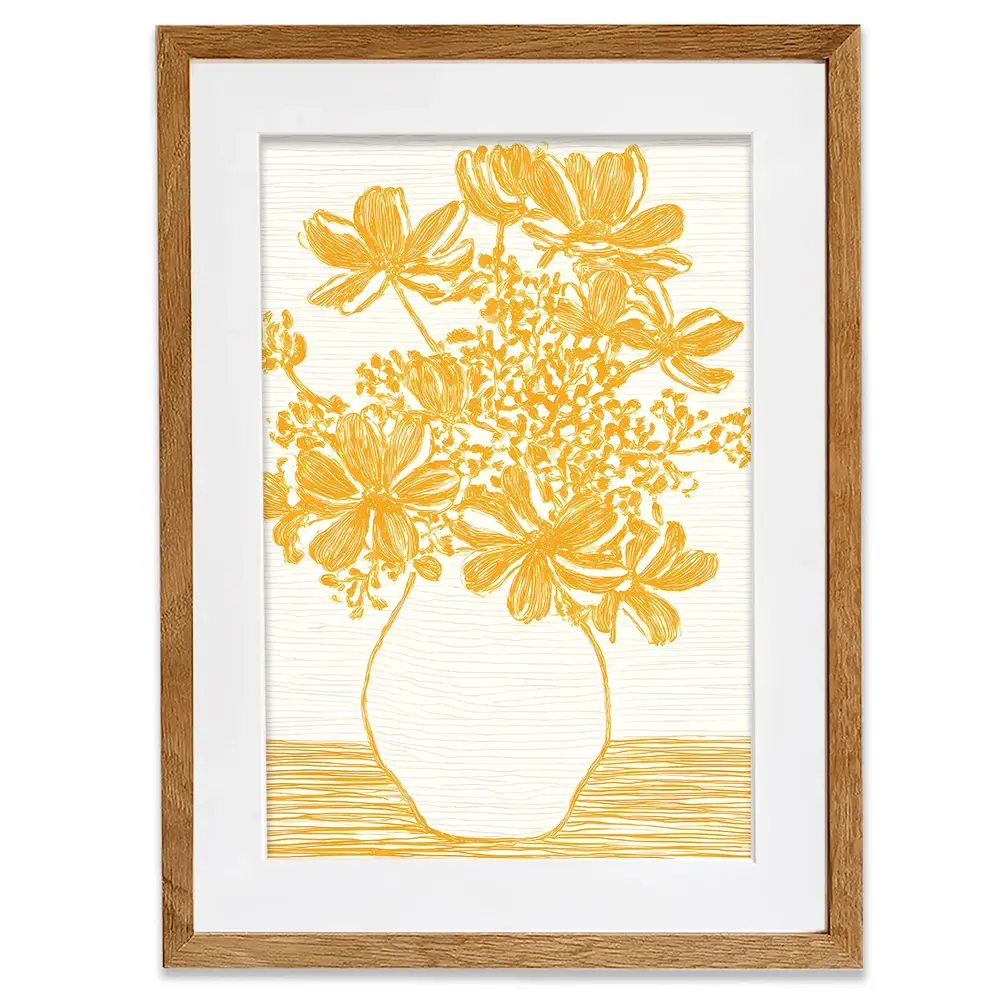Yellow Vase Of Flowers Framed Art Print Yellow Vase Of Flowers Framed Art Print wall art product IAmHomeStudio