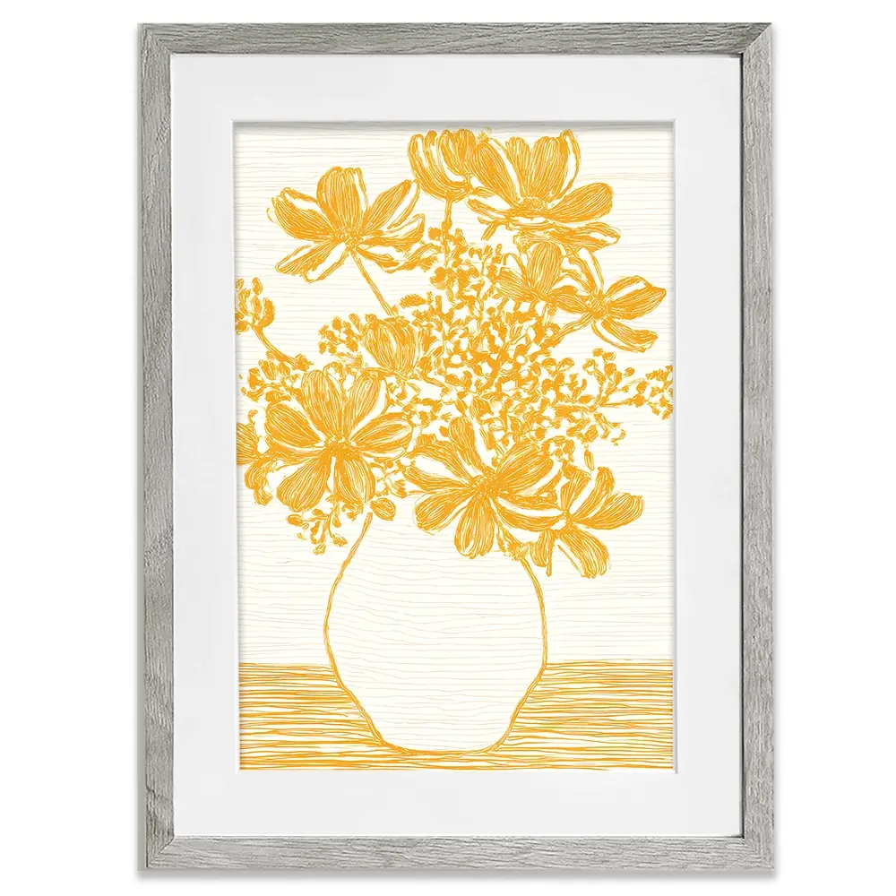 Yellow Vase Of Flowers Framed Art Print Yellow Vase Of Flowers Framed Art Print wall art product IAmHomeStudio
