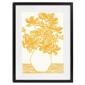 Yellow Vase Of Flowers Framed Art Print Yellow Vase Of Flowers Framed Art Print wall art product IAmHomeStudio