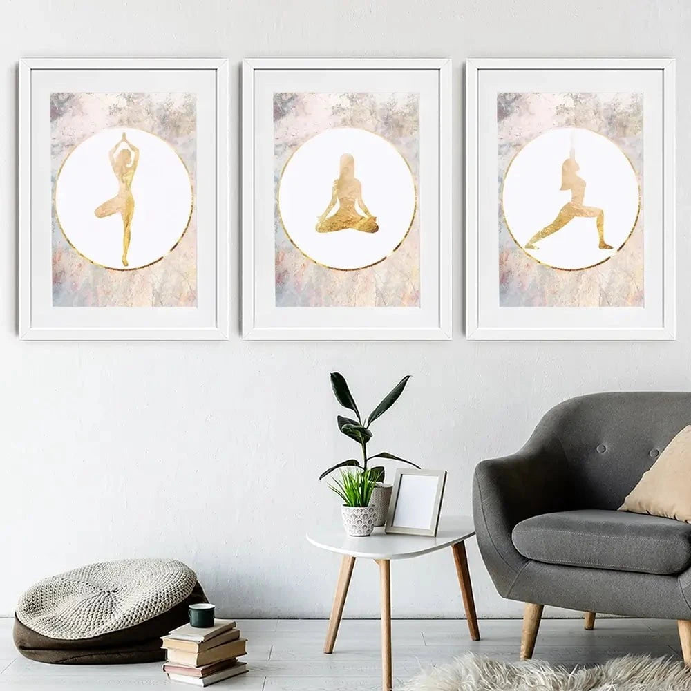 Yoga Framed Art Print Trio Yoga Framed Art Print Trio wall art product Sarah Manovski