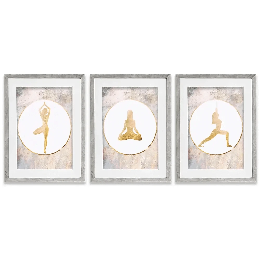 Yoga Framed Art Print Trio Yoga Framed Art Print Trio wall art product Sarah Manovski