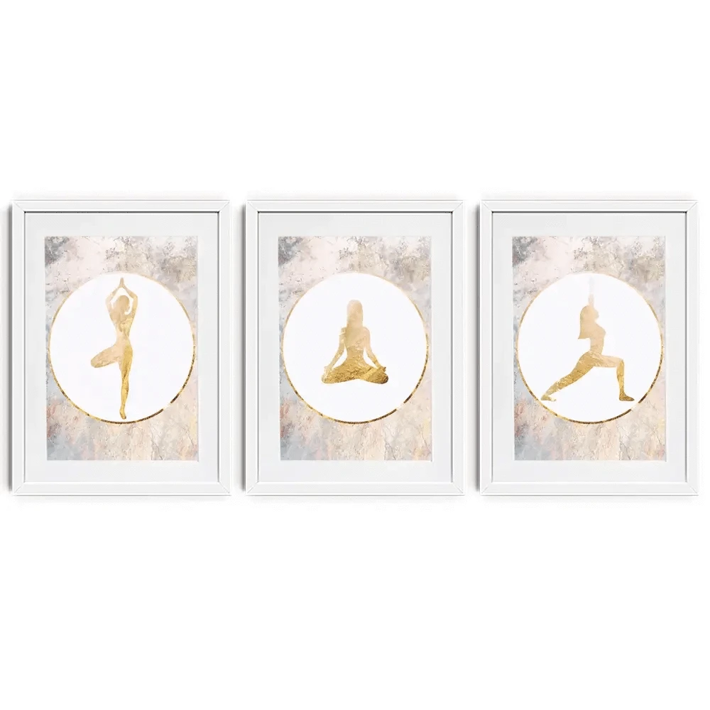 Yoga Framed Art Print Trio Yoga Framed Art Print Trio wall art product Sarah Manovski