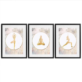 Yoga Framed Art Print Trio Yoga Framed Art Print Trio wall art product Sarah Manovski