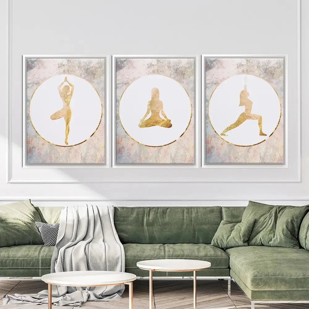 Yoga Trio Canvas Print Yoga Trio Canvas Print wall art product Sarah Manovski
