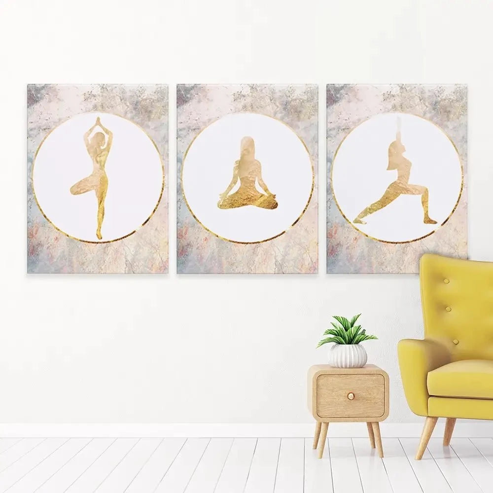 Yoga Trio Canvas Print Yoga Trio Canvas Print wall art product Sarah Manovski