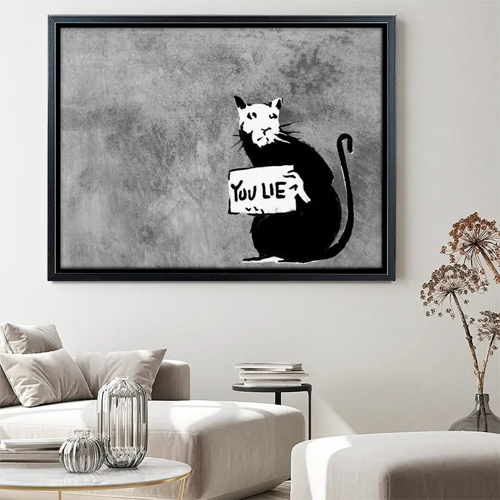 You Lie Rat Canvas Print You Lie Rat Canvas Print wall art product Banksy