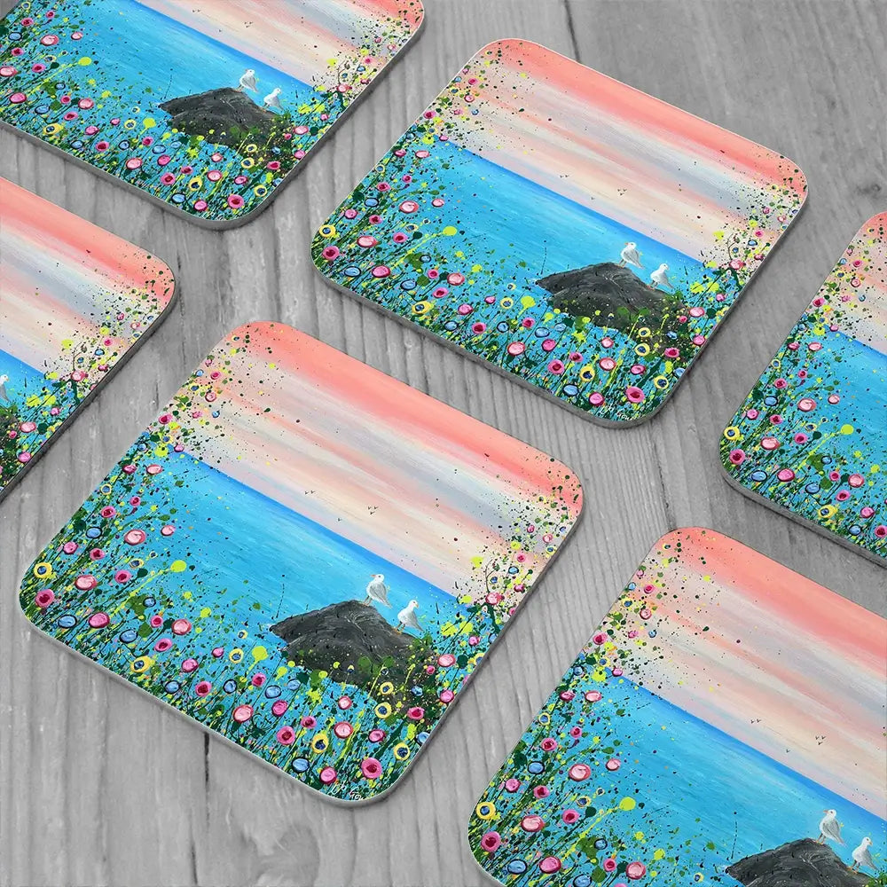 You Me And The Sea Coaster Set You Me And The Sea Coaster Set wall art product Jo Gough